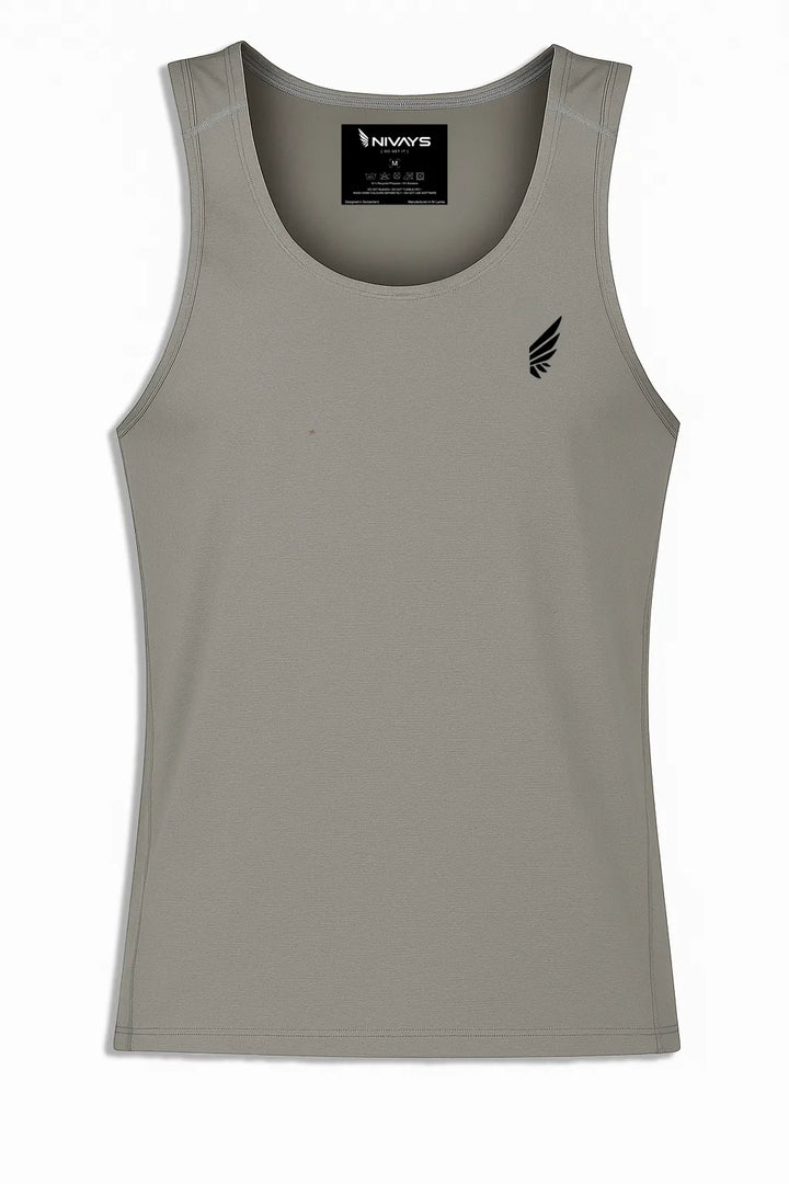 NIVɅYS slim fit tank top, made from sustainable recycled performance fabric.