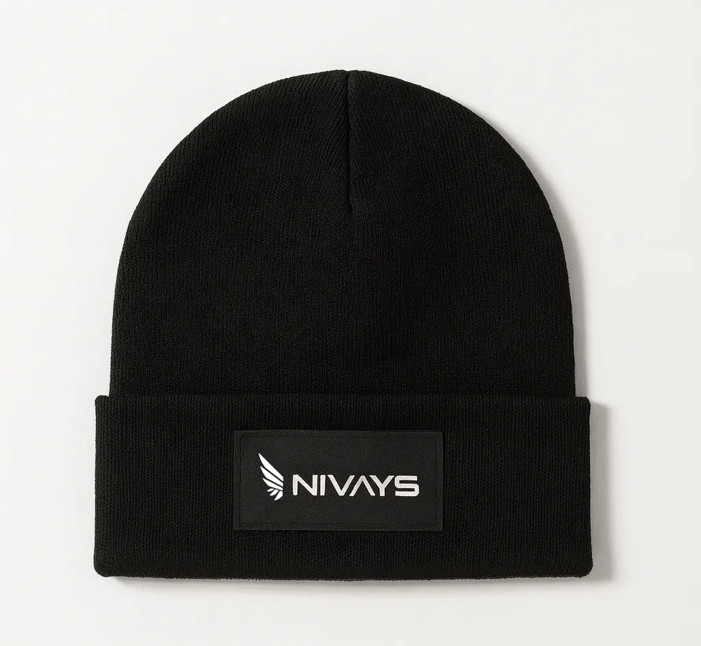 NIVɅYS ReCore Beanie black sustainable knit hat