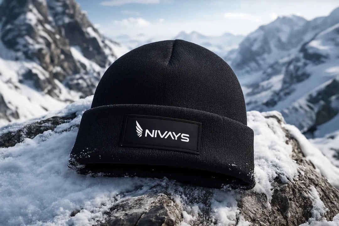 NIVɅYS ReCore Beanie black recycled knit hat