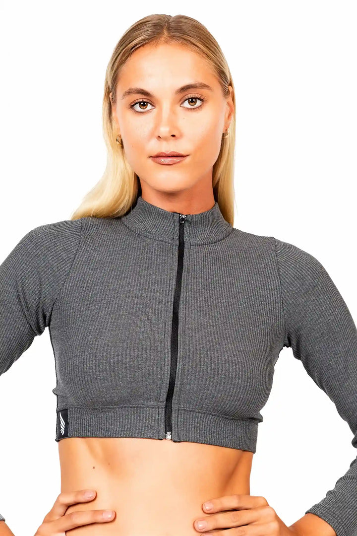 Athletic fit NIVɅYS eco-friendly activewear zipped jacket.