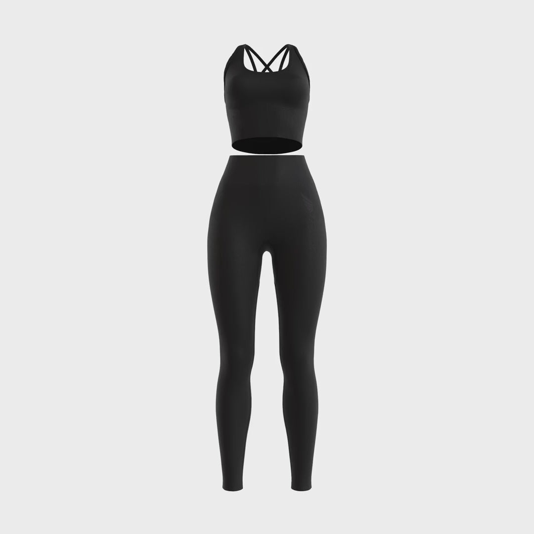 NIVɅYS ® Zeyla Seamless Set  Long  Obsidian Black 360° view