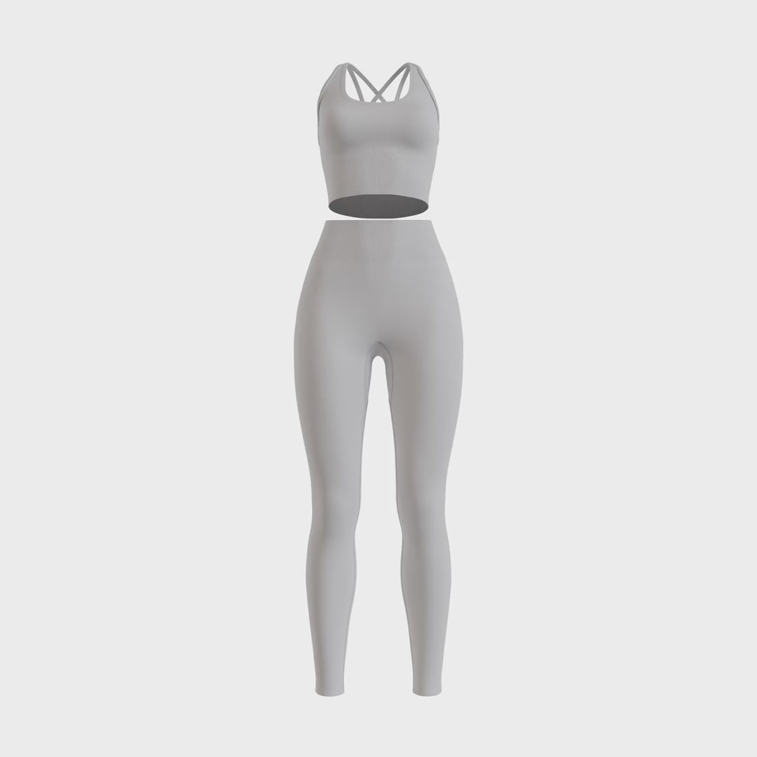 NIVɅYS ® zeyla seamless set long light grey 360° view