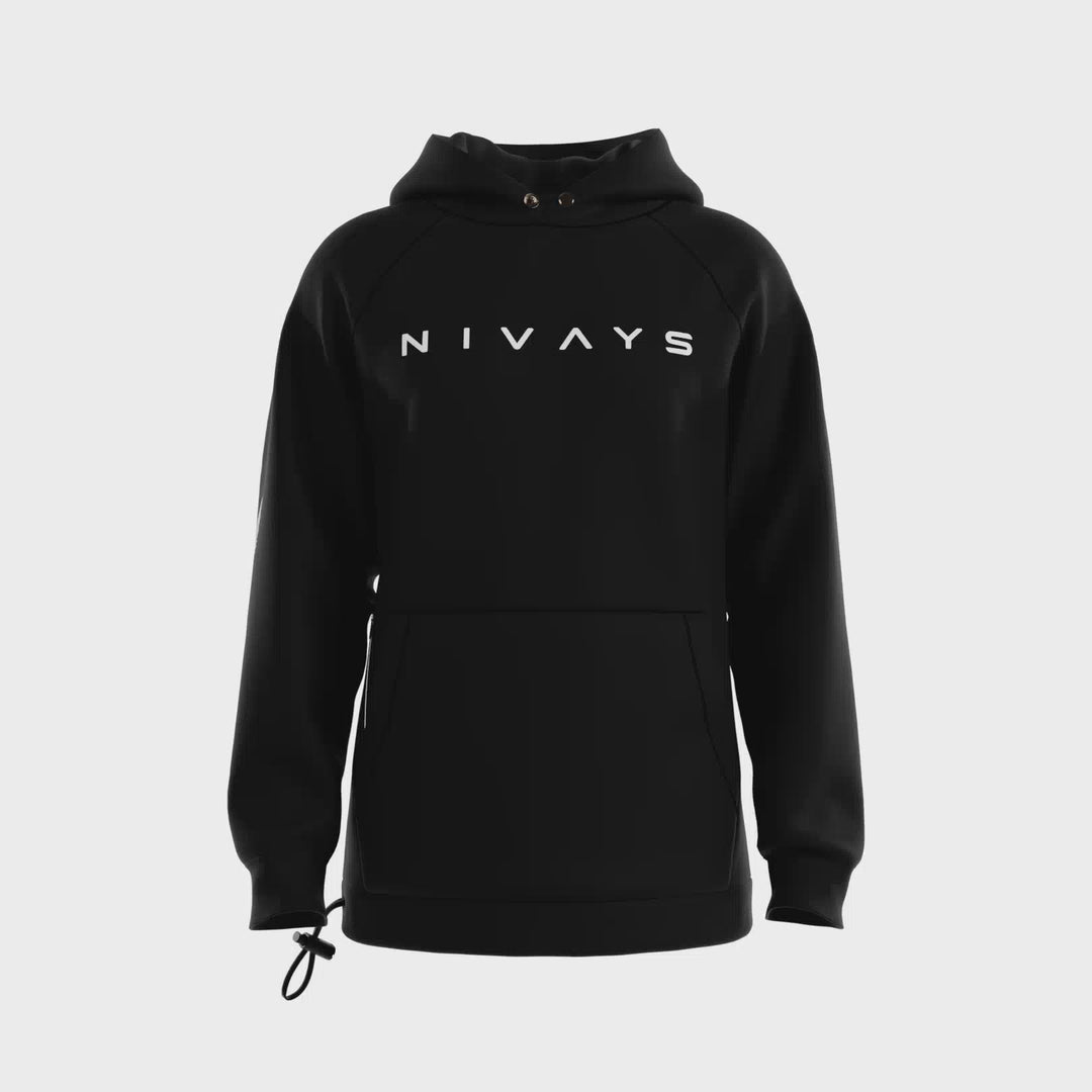 NIVɅYS ® pulse performance pullover unisex true black 360° view