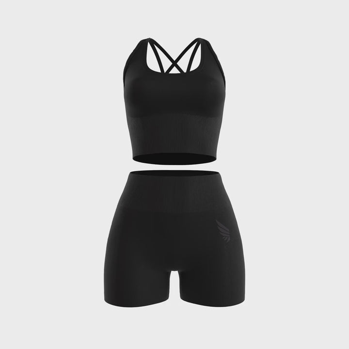 NIVɅYS ® Zeyla Seamless Set Short Obsidian Black 360° view