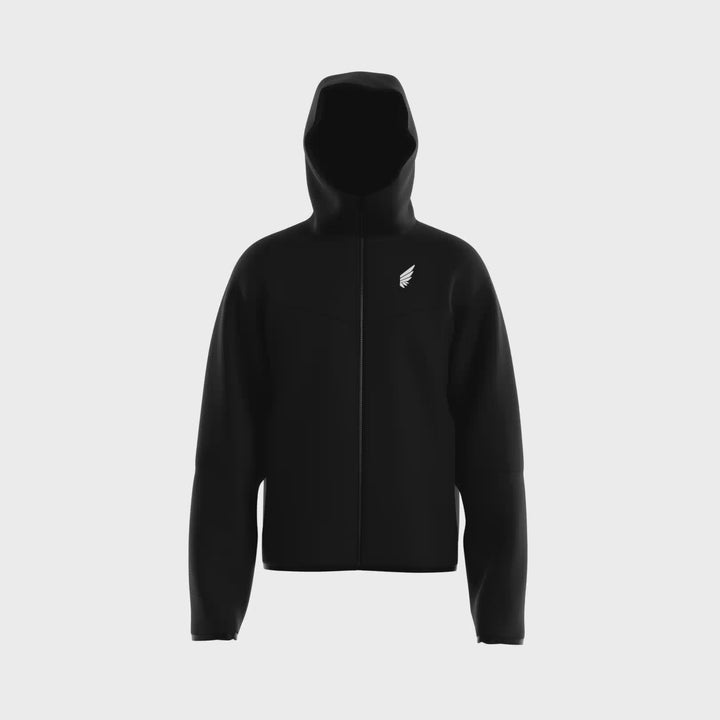 NIVɅYS ® pulse unisex zipped hoodie limited edition obsidian black presale 360° view