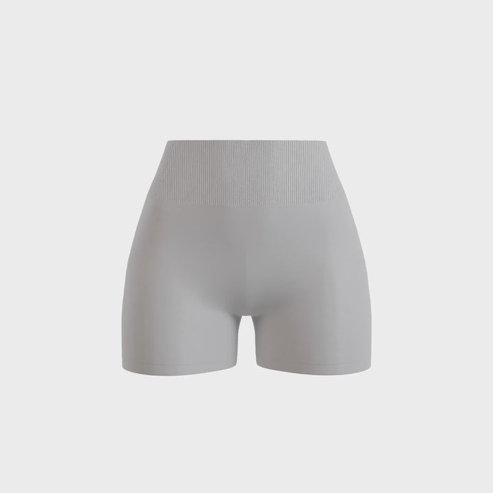 NIVɅYS ® Zeyla Seamless Booty Shorts Light Grey 360° view